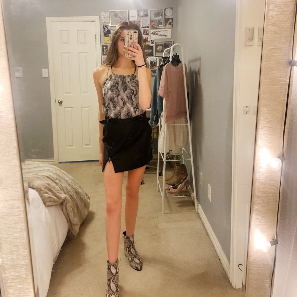 Snake skin print halter top